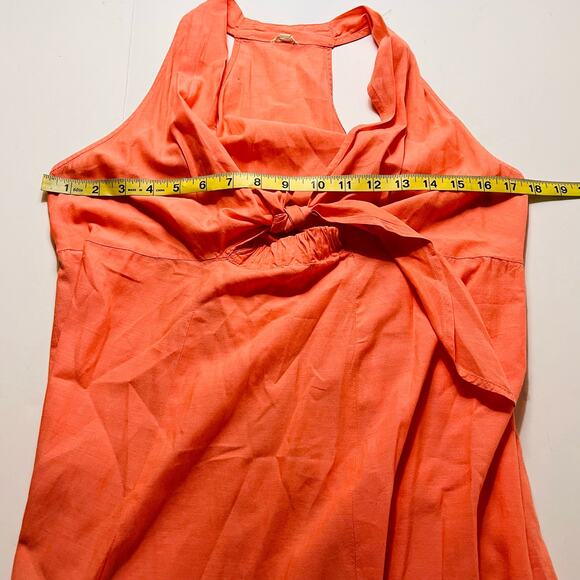 J. Crew Coral Tie Front Sleeveless Maxi Dress Size XS - Picture 6 of 8